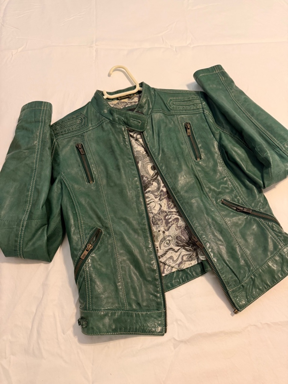 Emerald Green Leather Jacket